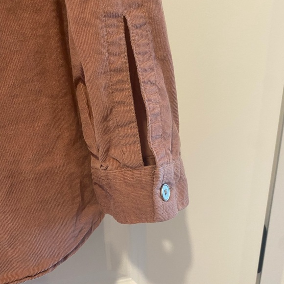 J Jill Dusty Pink Corduroy Long Sleeve Button up Medium petite - Picture 6 of 6